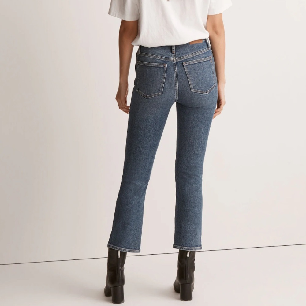 Madewell Cali Demi Boot Jeans Glenside Wash 99 Cotton NG351 Size 27 - Picture 3 of 10
